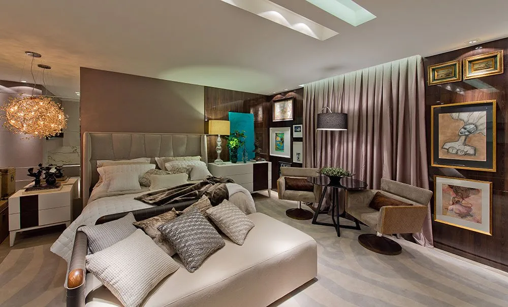 Cortinas para quarto - modelo cinza para quarto de casal de luxo