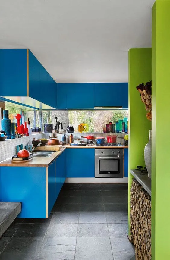 Cozinhas modernas na cor azul