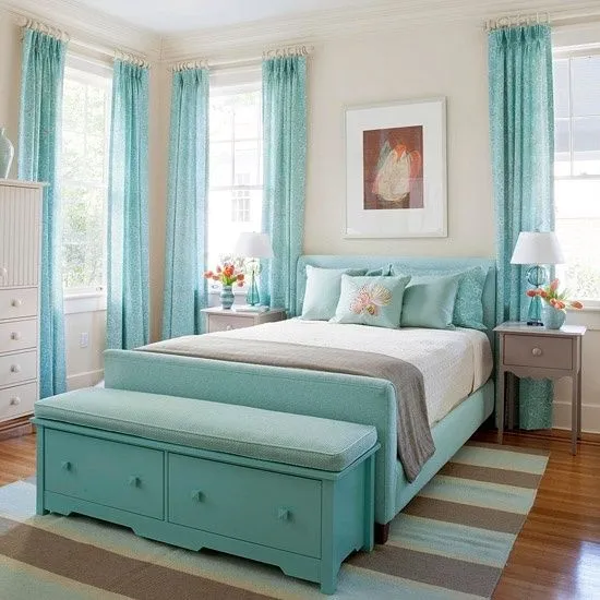 Cortina azul Tiffany