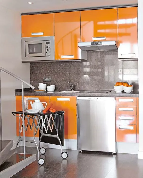 Cozinhas modernas laranja