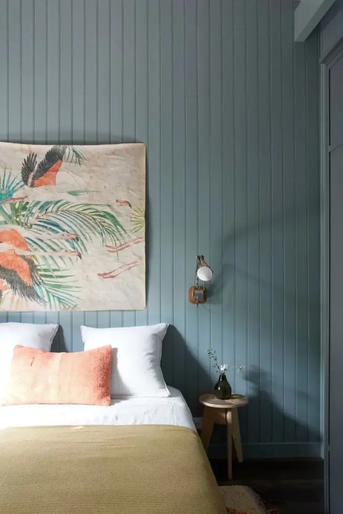 Shiplap de madeira azul
